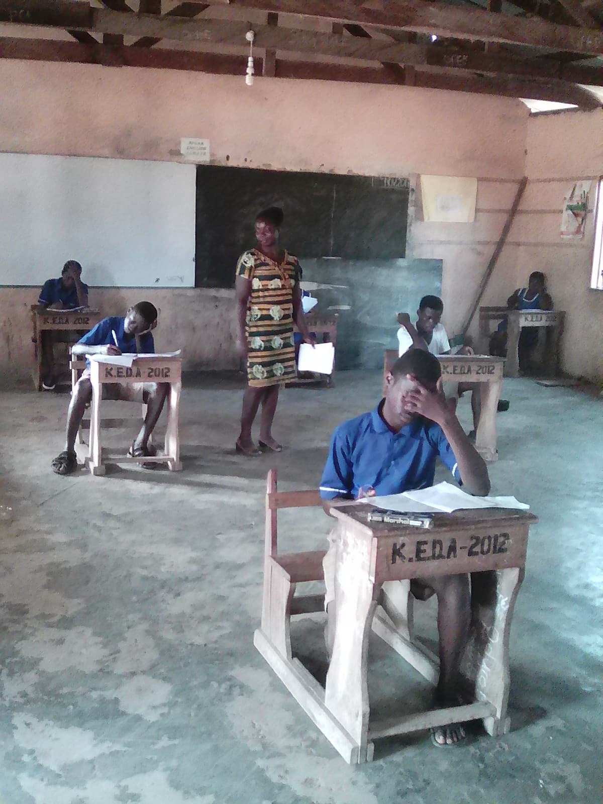 Invigilatin in kwahu Tafo, Ghana