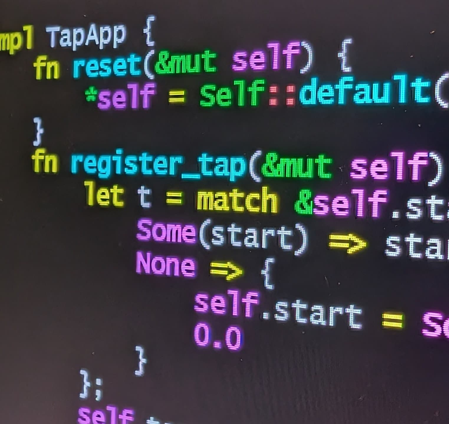 RustCodeOnScreen