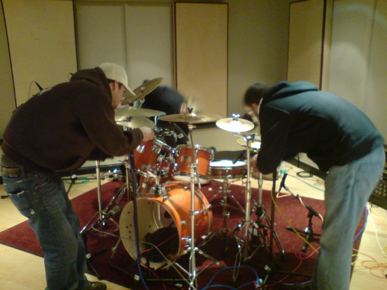 Drum microphone setting, Studio D, BU CDIA