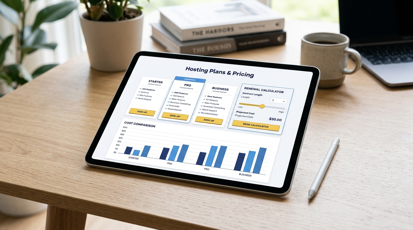 HostGator hosting pricing calculator, plan costs and renewal fee comparison breakdown